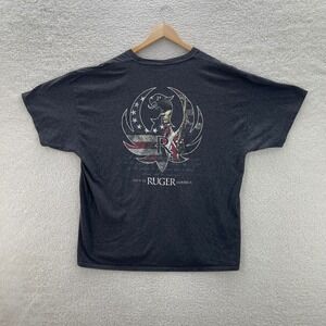 Ruger Shirt Mens 2XL Gray T-Shirt Patriotic Gun Handgun Pistol American July 4th